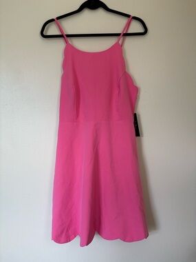 Lulu's Pink Scalloped Mini Dress Play on Curves Size XL NWT